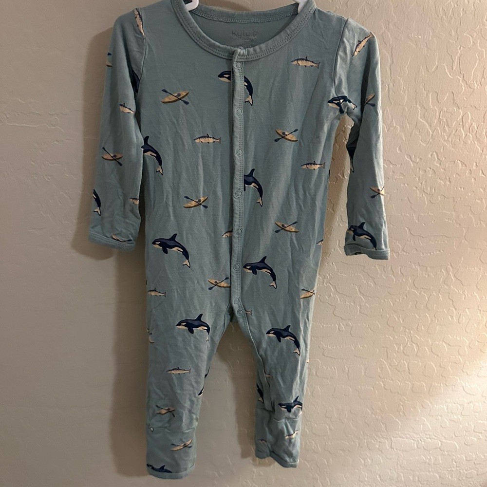NWOT Kyte Baby Coastline Print Snap Romper 12-18 months